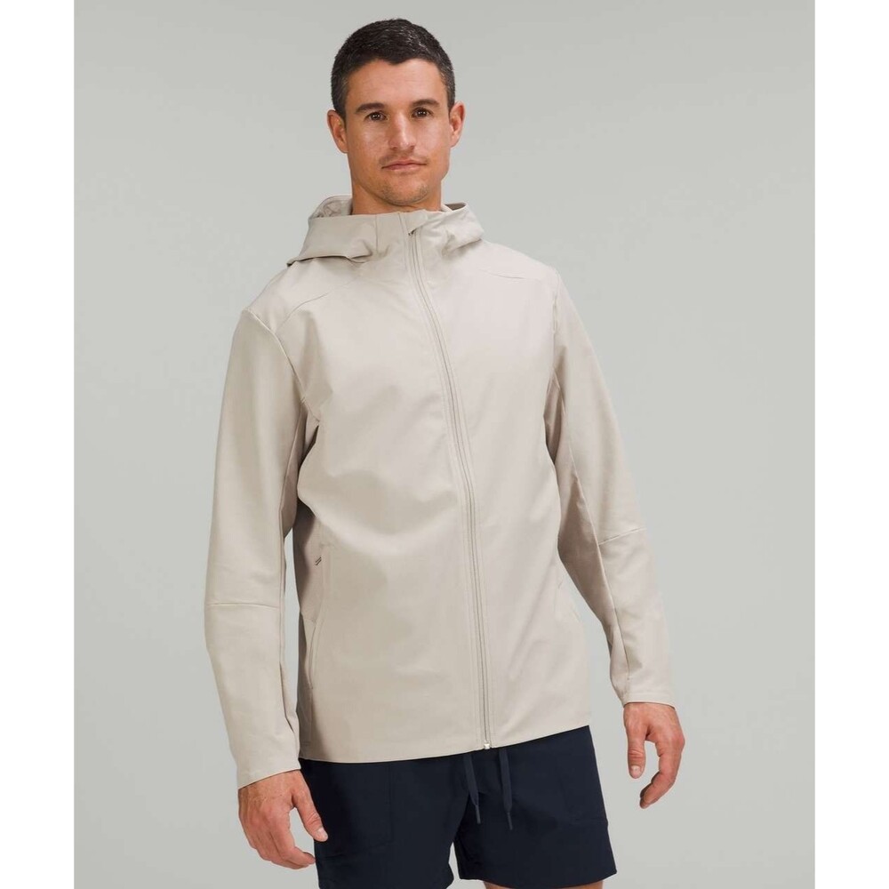 Lululemon Warp Light Packable Jacket Mens Medium Raw Linen Hooded Coat